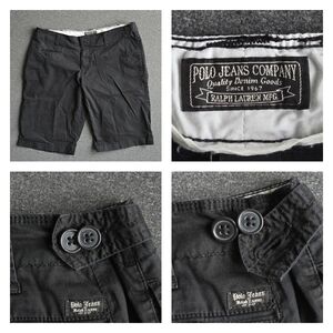 Polo Jeans Co. by Ralph Lauren Bermuda Shorts Women's Size 14/16 Black Stretch